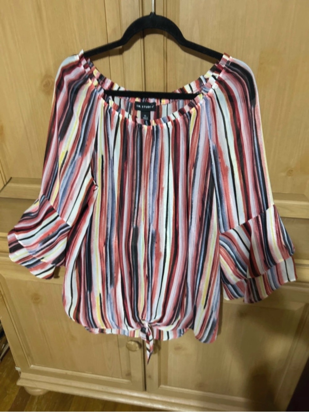 I.N. Studio Women's Multicolor Stripe Off-Shoulder Top